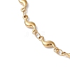 304 Stainless Steel Wave Link Chain Anklets AJEW-AN00641-01-3