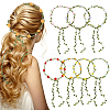7Pcs 7 Colors Polyester Artificial Rose Garland Headbands Hair Vine AJEW-CP0008-27-1