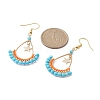 Dyed Natural Howlite Beaded Teardrop with Star Dangle Earrings EJEW-MZ00079-02-2