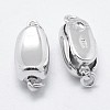 Rhodium Plated 925 Sterling Silver Box Clasps STER-F037-026P-2