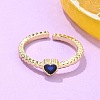 Brass Micro Pave Cubic Zirconia Cuff Rings RJEW-M138-11G-2