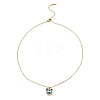 Butterfly Glass Pendant Necklaces NJEW-E105-06KCG-01-2