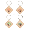 1 Bag Wood Keychains KEYC-PH0002-30-1