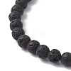 Natural & Synthetic Gemstone Round Beaded Stretch Bracelets for Men Women BJEW-JB12263-02-4