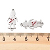 Valentine's Day 304 Stainless Steel FireBrick Enamel Boy Girl Connector Charms STAS-Z078-16P-3