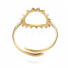 304 Stainless Steel Sun Open Cuff Ring RJEW-T023-84G-2