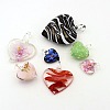 Perfect Valentines Gift Idea for Her Mixed Color Handmade Lampwork Heart Pendants LAMP-MSMC003-18-2
