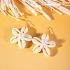 Flower Alloy Natural Shell Dangle Earrings FS-WGFCFD0-01-1