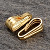 Real 18K Gold Plated 925 Sterling Silver Snap on Pendant Bails STER-K015-H461-G-1