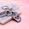 Acrylic Flower Skull Ghost Head Keychain PW-WG713FE-05-1