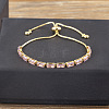 Brass Micro Pave Cubic Zirconia Slider Bracelets FS-WG49F5F-07-1