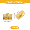 280Pcs Iron Ribbon Crimp Ends IFIN-CP0002-97S-2