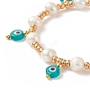 Glass Seed & Natural Pearl Braided Bead Bracelets BJEW-JB09208-5