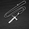Cross 304 Stainless Steel Pendant Box Chain Long Necklaces for Men FS-WG328E8-02-1