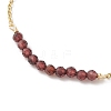 4Pcs 4 Style Natural Mixed Gemstone Beaded Link Braclet with Satellite Chains BJEW-JB09496-02-4