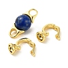 Natural Dyed Lapis Lazuli with Brass Fold Over Clasps G-G141-03G-18-2