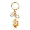 Tortoise Glass Seed Beaded Keychain KEYC-MZ00023-3