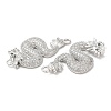 Brass Micro Pave Clear Cubic Zirconia Connector Charms X-KK-Q775-08P-2