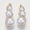 ABS Plastic Imitation Pearl Pendants KK-N235-018-3