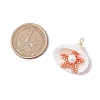 Cylinder Seed Beaded Starfish & Shell Pendants PALLOY-MZ00547-01-2