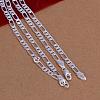 Popular Silver Color Plated Brass Figaro Chain Necklaces For Men NJEW-BB12714-30-3