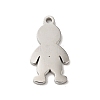 Non-Tarnish 304 Stainless Steel Textured Pendants STAS-J040-09B-P-2