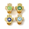 Brass Enamel Beads KK-R162-054G-1