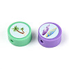 Printed Handmade Polymer Clay Beads CLAY-T022-12I-2