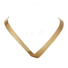 316L Surgical Stainless Steel Open V Shapd Torque Choker Necklaces for Women NJEW-F379-01G-3