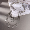 Alloy Hollow Heart and Star Pendant Double Layer Necklaces for Women WG6A60D-01-4