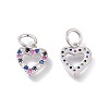 Brass Micro Pave Cubic Zirconia Charms ZIRC-F106-02P-2