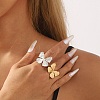 Butterfly Alloy Open Cuff Rings for Women LS-RJEW-U006-06B-G-1