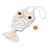 Handmade Woven Cotton Macrame Owl Pendant Decorations HJEW-JM02826-3