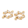 Brass Connector Charms with Clear Glass KK-B074-63G-2