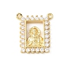 Religion Brass Micro Pave Cubic Zirconia Pendants KK-E799-02B-G-1