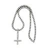 Alloy Full Crystal Rhinestone Christian Inverted Cross Pendant Necklaces NJEW-P333-01P-4