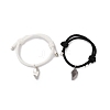 2Pcs 2 Color Magnet Alloy Matching Heart Charm Bracelets Set BJEW-E011-03BP-02-3
