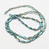 Faceted Rainbow Plated Teardrop Electroplated Glass Beads Strands EGLA-F104-02A-3