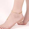 European and American Fashion Brass Ball Chain Anklets For Ladies Summer Holiday AJEW-BB14793-G-7