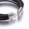 Leather Cord Multi-strand Bracelets X-BJEW-E345-18P-3