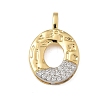 Brass Micro Pave Cubic Zirconia Pendants KK-B126-02G-O-1