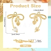 5Pcs Brass Micro Pave Clear Cubic Zirconia Pendants KK-YW0004-13-3