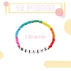 12Pcs Inspiration Word Glass Seed Stretch Bracelets Set with Heart BJEW-SZ0001-20-2