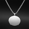 Titanium Steel Flat Round with Tree of Life Pendant Twisted Chain Necklace for Women PW-WG3FDD3-01-4