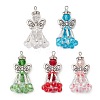 Handmade Glass Seed Beaded Angel Pendants PALLOY-MZ00497-1