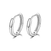 Anti-Tarnish Rhodium Plated 925 Sterling Silver Huggie Hoop Earrings PN7654-6-1