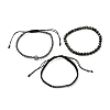 Natural Tiger Eye Bracelets Set for Men Women BJEW-JB06737-1