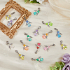 36Pcs 9 Colors Transparent Acrylic Angel Charm Decorations HJEW-AB00668-5