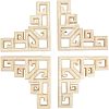 Natural Solid Wood Carved Onlay Applique Craft WOOD-FH0001-30-1