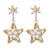 Glass Star Stud Earrings EJEW-MZ00256-04-1